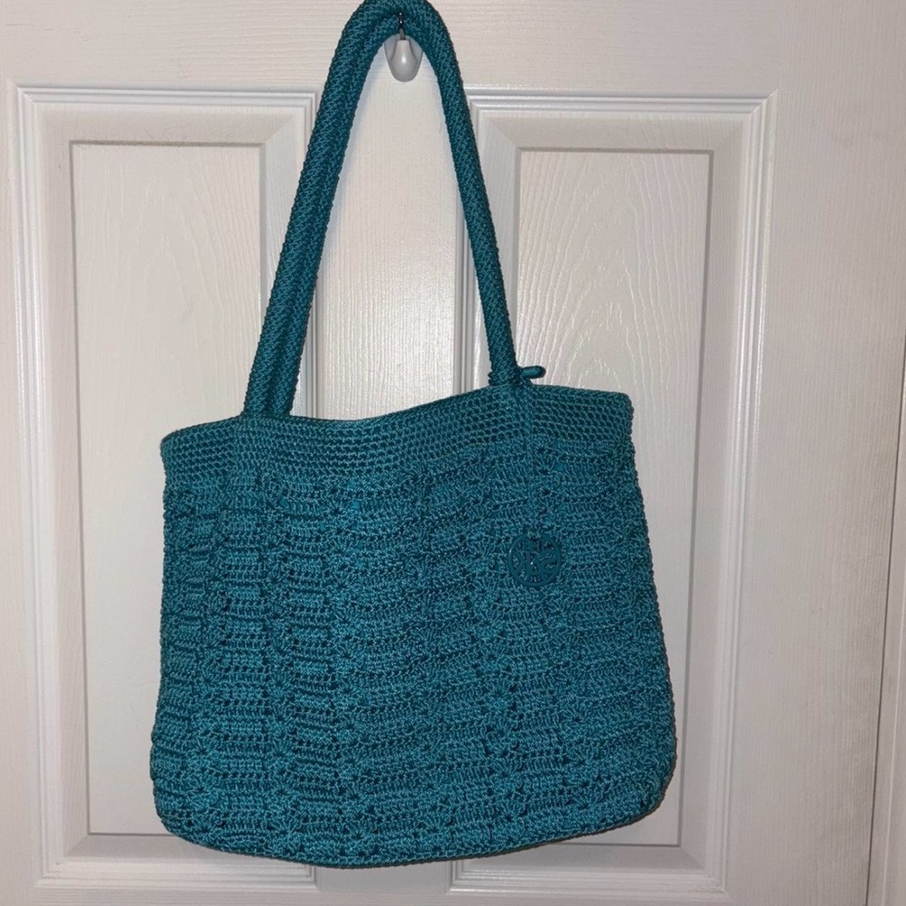 The Sak Turquoise Crochet Tote Bag